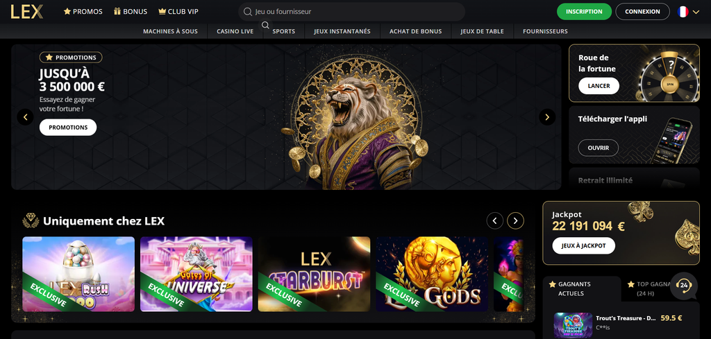 Promocja Lex Casino z kodem FSBONUS100 na egipski slot Book of Kemet